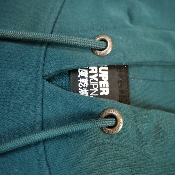 Superdry Green Blue Hoodie Sweatshirt - Picture 2 of 4